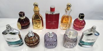 Thirty Six Jimmy Choo perfumes/testers and related (please note: some bottles may have been used/pac