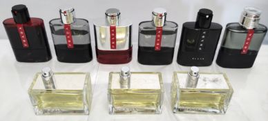 Thirty five Prada perfumes/testers and related (please note: bottles may have been used/packaging ma