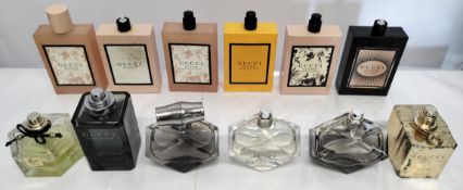 Forty Gucci perfumes/testers and related (please note: bottles have been used/packaging may have dam