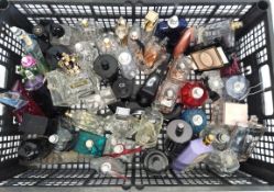 Fifty empty/near empty perfume bottles and related to include Gucci, Marc Jacobs, Ghost, Boss, Chane