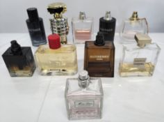 Forty perfumes/testers and related to include Paco Rabanne, Dior, Gucci, Burberry, D&G and more! (pl
