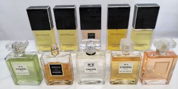 Thirty three Chanel perfumes/testers and related (please note: bottles have been used/packaging may