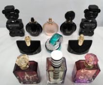 Forty perfumes/testers and related to include Balenciaga, Bvlgari, Moschino, Kayali, Lancome and mor