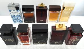 Twenty eight Dolce & Gabbana perfumes/testers and related (please note: bottles may have been used/p