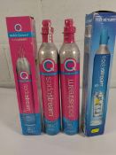 Four Soda stream quick connect C02 cylinders 425g.