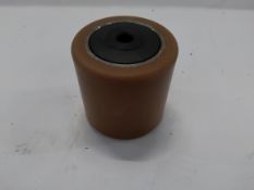 Twelve as new 86mm x 82mm pallet rollers with a polyurethane tyre.