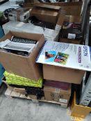 A pallet of assorted stationary and related.
