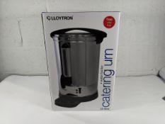 Two as new Lloytron water boiling catering urn, 20l, 2500w, 220-240v, E1920, (5052337005994).
