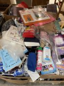 Assorted items to include stationery and toiletries.