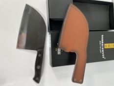 A boxed as new Shinrai Japanese Chopping Knife, black, 19cm. *Over 18s Only*