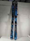 A pair of as new Blizzard Rustler 10 versatile freeride 186 skis with bindings.