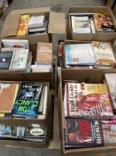 Assorted books - fiction, non-fiction, hard and soft covers.