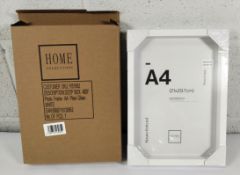 Twenty as new Home Selections deep box mdf photo frames A4 plexi glass in white, boxed. (P151862)