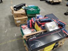 Two pallets of assorted auto parts and related goods.