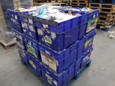 Fifteen crates of assorted goods including commercial, industrial, homeware and related (over 18s on