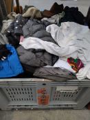 A large quantity of assorted pre-owned clothing and related (stillage not included).