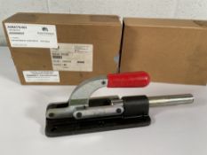 An as new DESTACO 640-M Straight Line Action Clamp, metric, steel, 7500lb.