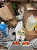 A stillage of assorted liquids (stillage not included).