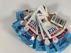 Seven packs of 50 Tweeten Elk Master Cue Tips (various sizes).