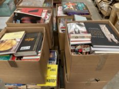 Assorted books to include fiction/non-fiction, reference and cooking (hard and soft cover).