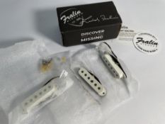 A set of boxed as new Fralin Vintage Hot Strat Pickups (Real 60's Vintage Strat Tone), white.