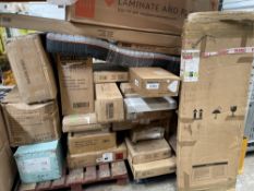Assorted flatpack furniture and related.