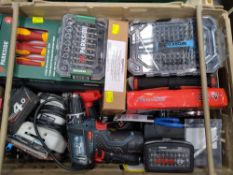 A quantity of assorted pre-owned and new hand and power tools to include Bosch, Snap On, Draper Expe