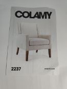 A boxed as new Colamy wingback accent chair, beige 2237.