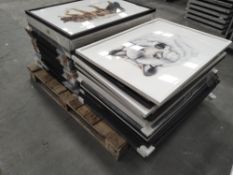 Thirty eight wooden picture frames, some used, some new, 62 x 87cm.