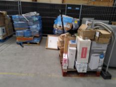 Three pallets of assorted industrial, commercial and related goods.