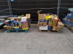 Two pallets of assorted auto parts and related goods.
