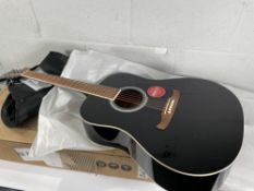 An as new Fender FA-125 Dreadnought Acoustic Guitar, black.