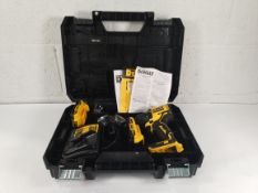 An as new DeWalt DCD709 drill with charger and 2x 18v li-ion 2.0AH batteries.