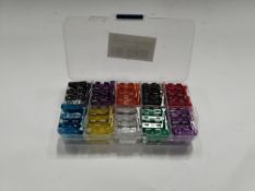 Twelve boxes of as new Standard Auto Blade Fuses, 100pcs per box.