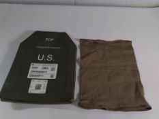A 2009 Armor Works U.S Military Enhanced small arms protective insert.