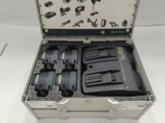 Preowned Festool Energy Set, 4 x 5ah & Dual Charger, (577710).
