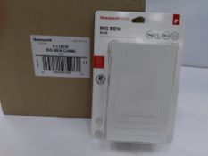 Six as new Honeywell D230 Big Ben chime wired doorbells. 2 tone sound, white finish.