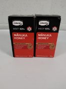 Two bottles of Comvita Manuka Honey (MGO 829+) (250g) (Expiry 20.05.2027) (Boxes are sealed)..