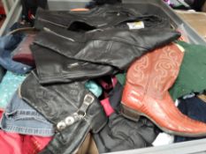 Assorted pre-owned clothing and related (stillage not included).