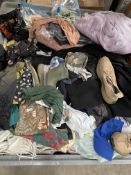 Assorted pre-owned clothing and related (stillage not included).