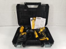 An as new DeWalt DCD709 drill with charger and 2x 18v li-ion 2.0AH batteries.