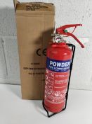 Nine as new Powerx 1kg powder fire extinguishers.