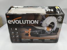 As new Evolution Rage 4 TCT multi-material cutting cutting chop saw, 185mm, 1250W, (849713040916).