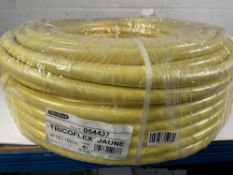 A Tricoflex 054437 100m Yellow Irrigation Hose, 19mm x 100m.