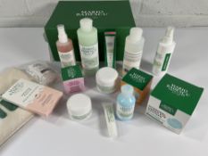 A box containing as new Mario Badescu skincare products to include Hydrogel Under Eye Patches (60 pa