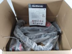 An as new Constands single swing arm motorcycle paddock stand, black, box opened. (317102 MBK 700001