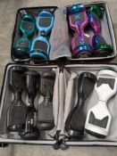 Nine Pre-owned Hover boards in 2 x suitcases to include Hover-1.