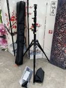 A Manfrotto 269HDBU-HUD1 Super Giant Stand, black, with case.