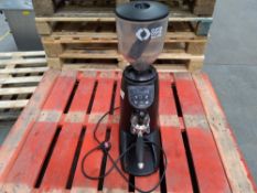 Preowned Compak E8 coffee bean grinder in matt black finish.