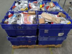 Ten crates of assorted goods including commercial, industrial, homeware and related (over 18s only)